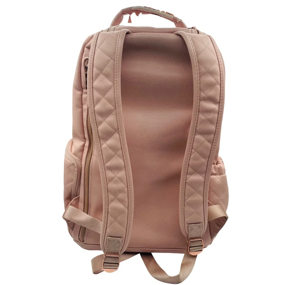 READ-Itzy Ritzy Boss Plus Diaper Bag Backpack Blush Pink‎ Vegan Leather Travel